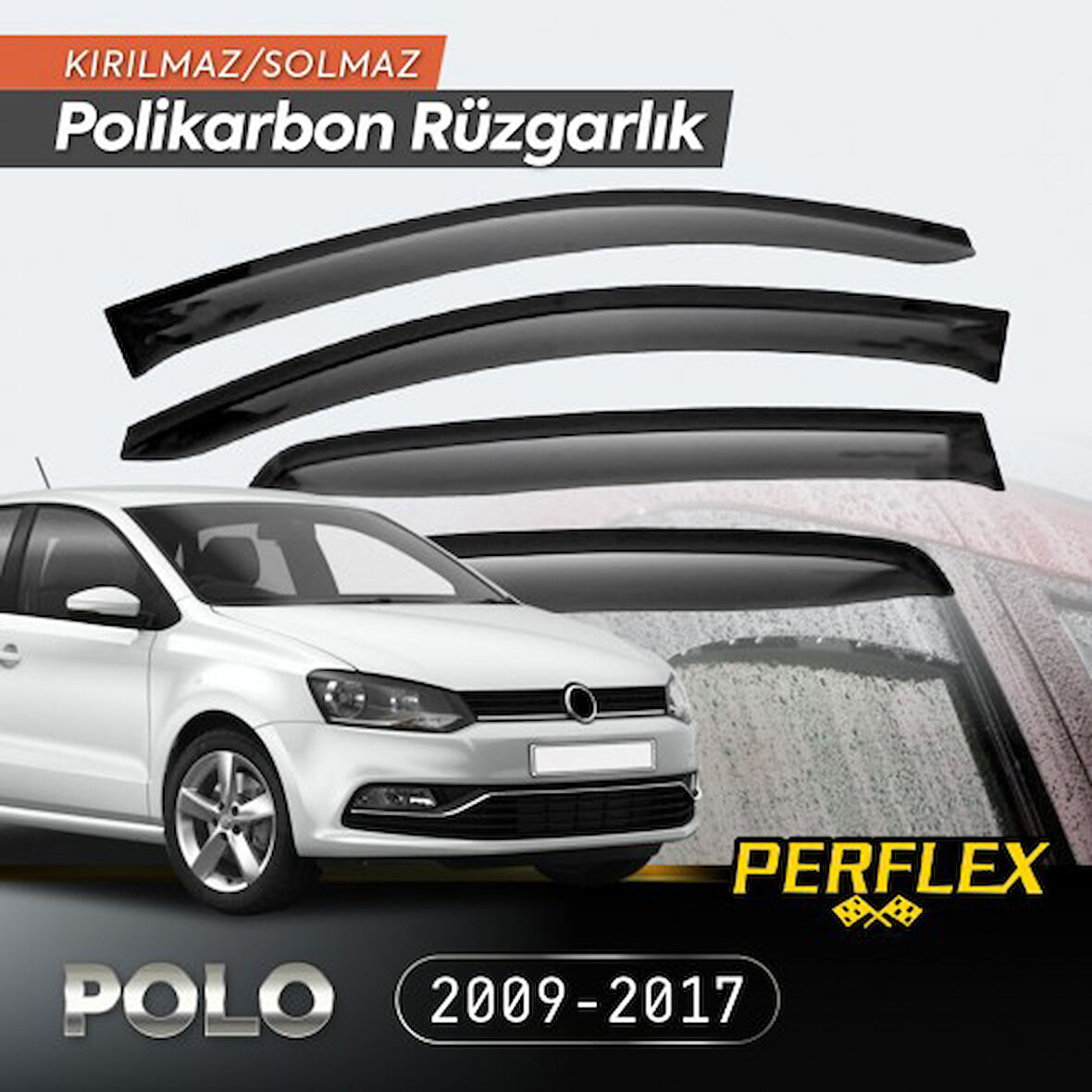 Periboia VW Polo 2009-2017 Cam Rüzgarlığı V2 Düz