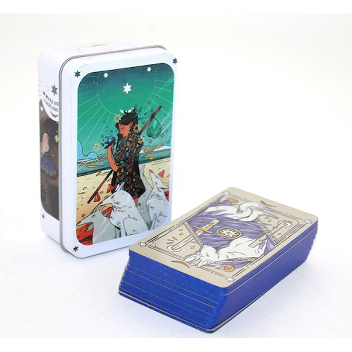 Periboia Metal Kutulu Tarot Kartı White Numen