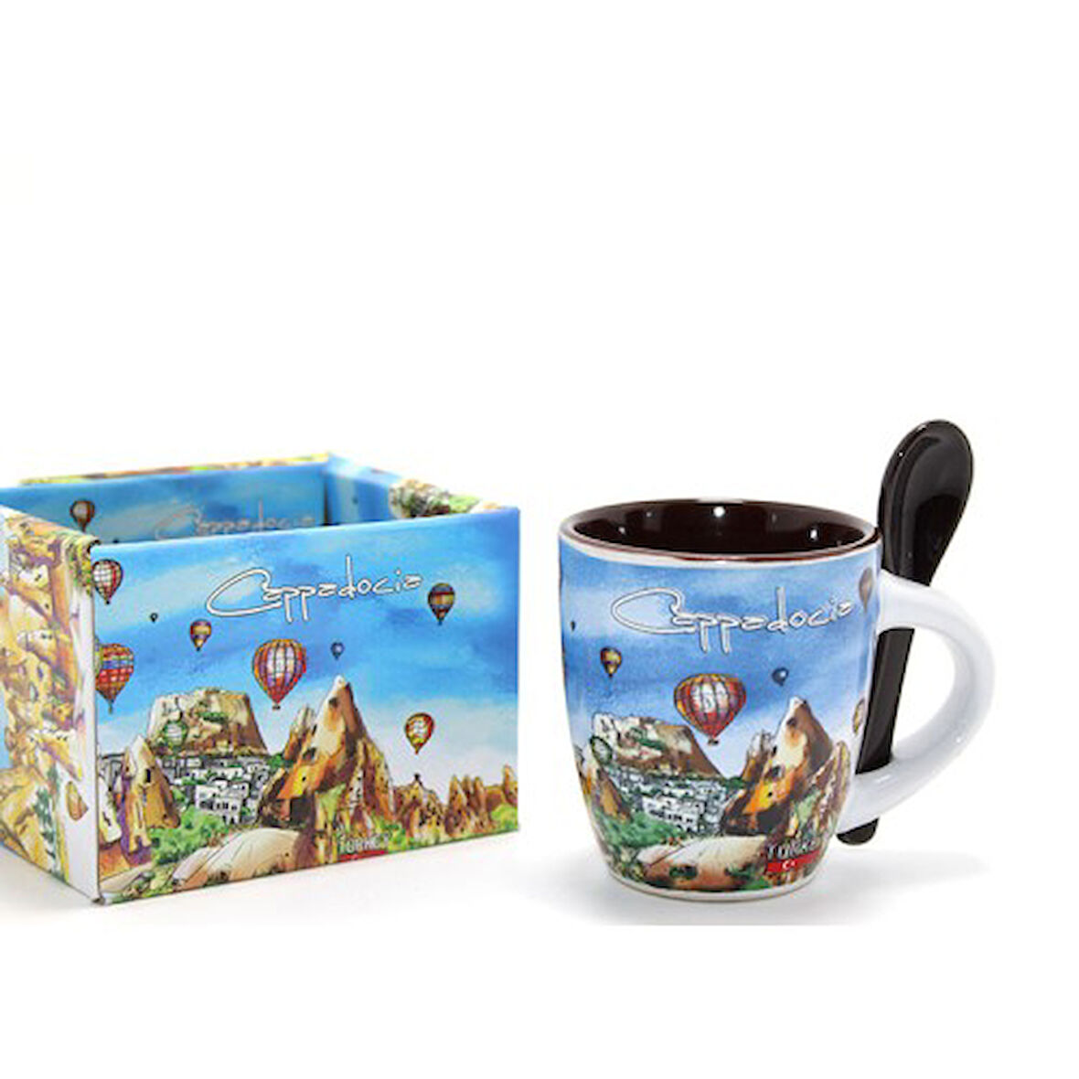 Periboia Kaşıklı Yöresel Kahve Fincanı Tekli Model 1 