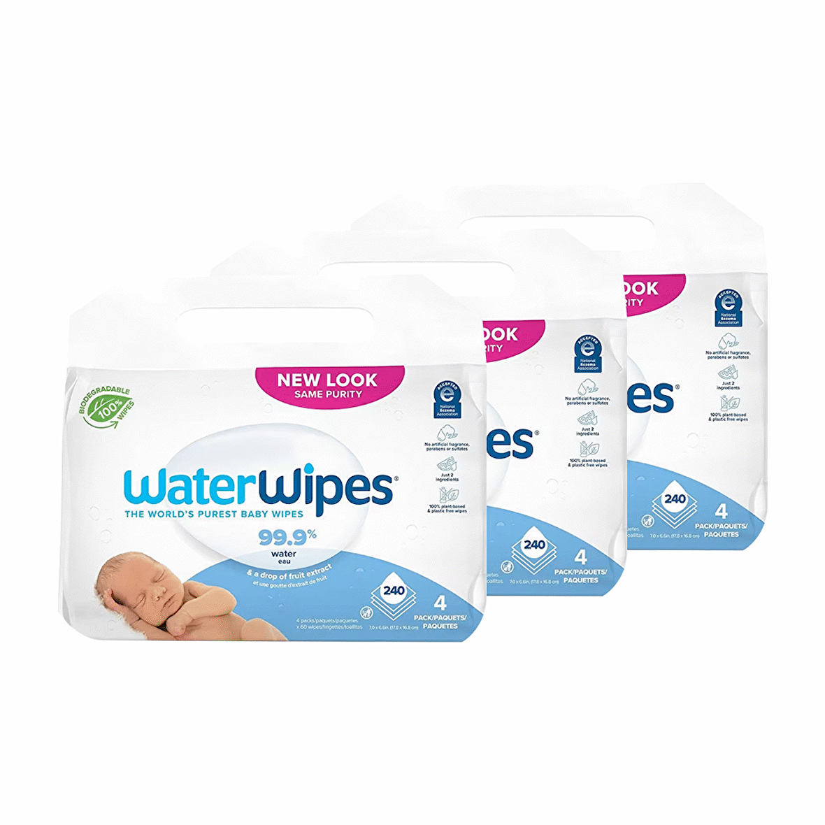 WaterWipes Bio 3 Kutu (4X60 Yaprak) Islak Mendil 720 Adet