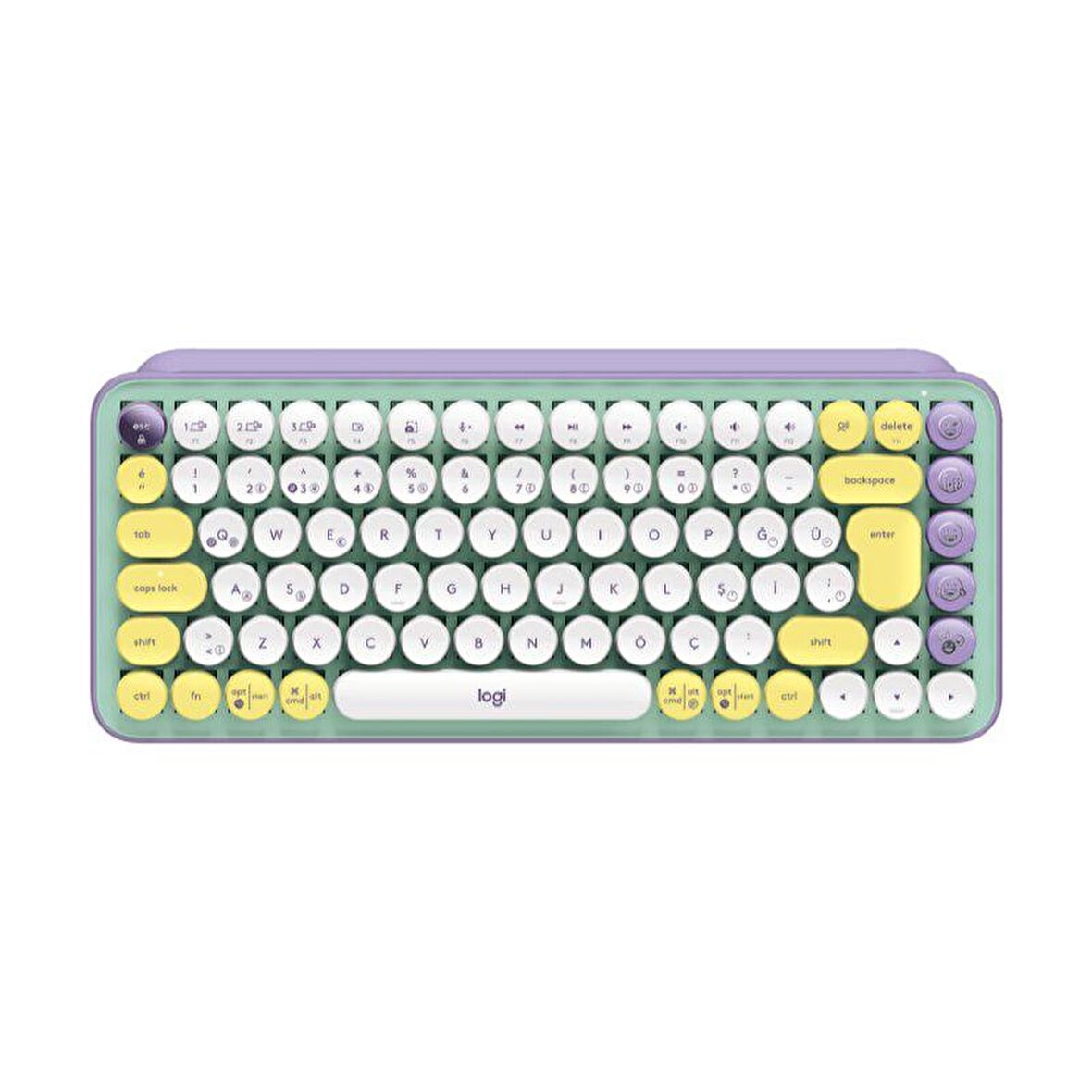 Logitech Pop Keys Kablosuz Mekanik Emoji Klavye Sarı Lila 920-010819