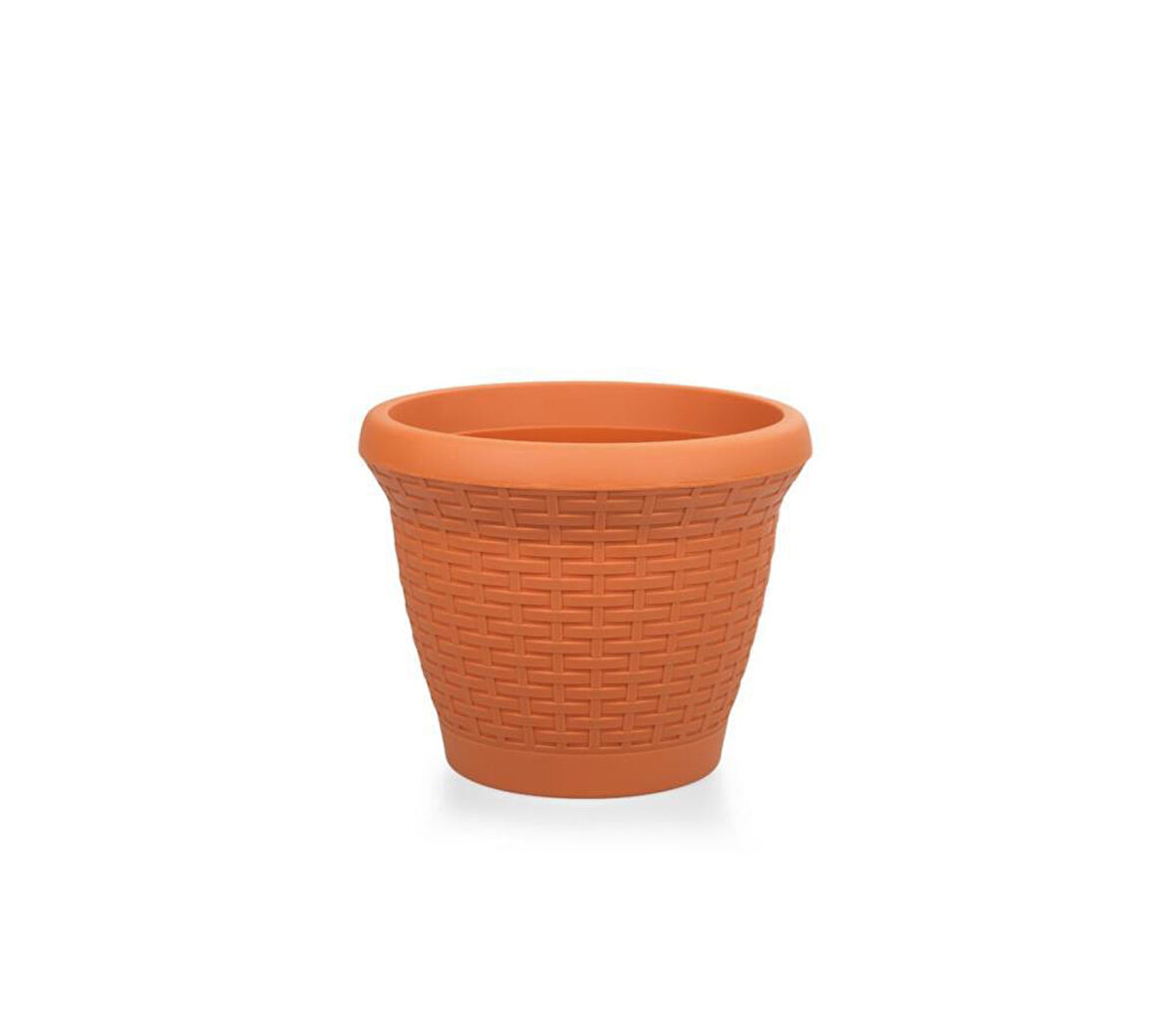 Omnipazar SO-HS02 Plastik Hasır Desenli Dekoratif Saksı 6 Litre No 2