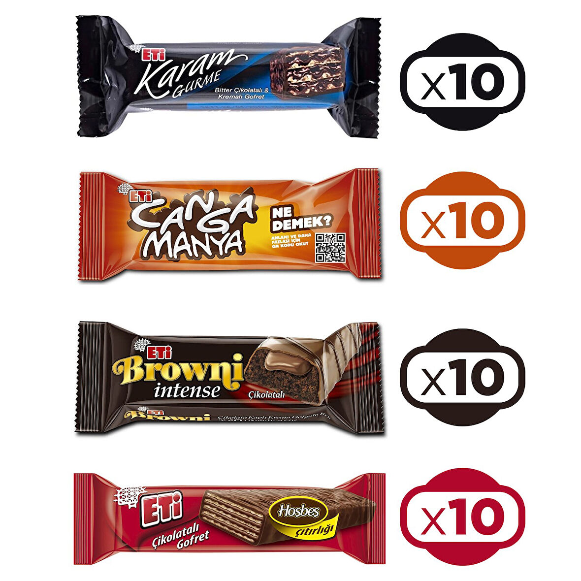 Eti Lezzet Paketi - Canga-Karam-Intense-Çik.Gofret 40 lı Karma Paket