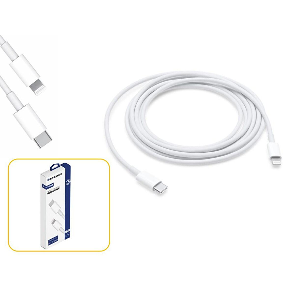 Sprange  L-vitale Type-c To Lightning Şarj Ve Data Kablosu Pd 5A 1 Mt