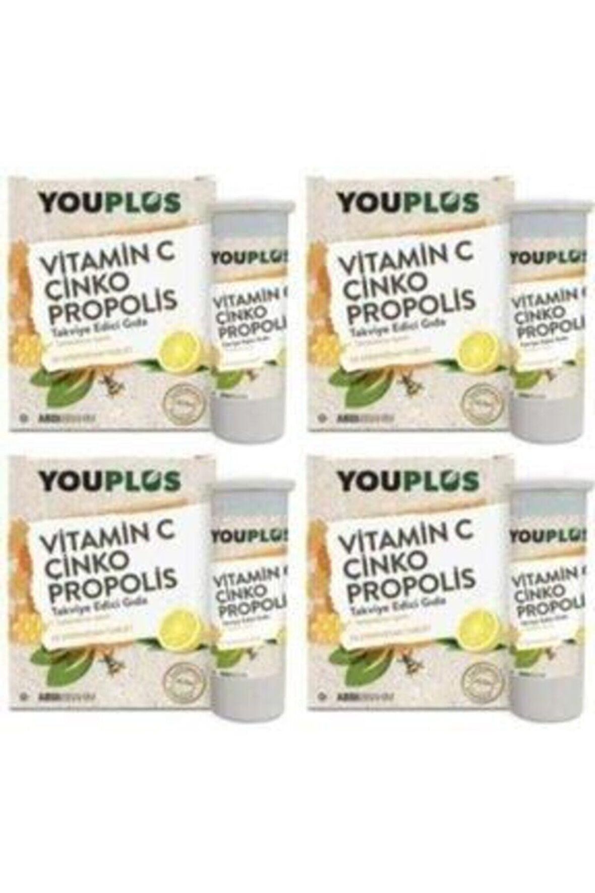 4 Adet Youplus Vitamin C,çinko,propolis Efervesan Tablet Takviye