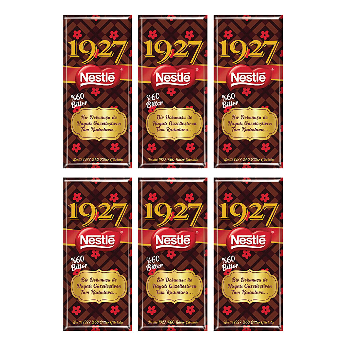 Nestle 1927 Bitter Tablet Çikolata 65 gr x 6 Adet 