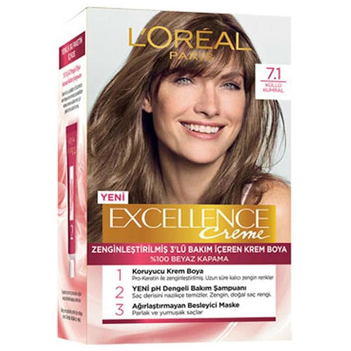 L’Oréal Paris Excellence Creme 7.1 Küllü Kumral Saç Boyası