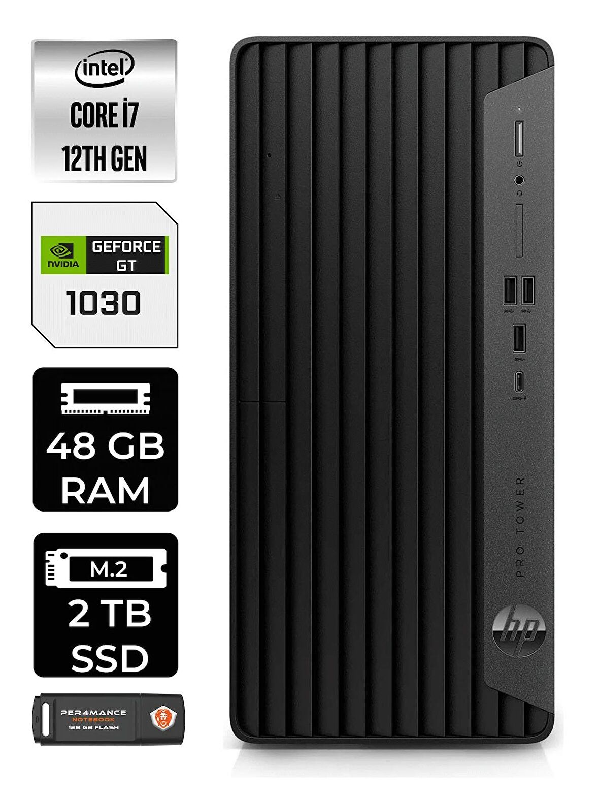 LENOVO Neo 50T i7 13700 48GB RAM 2TB SSD RX550/4GB W11PRO 12JD0008TR MASAÜSTÜ PC & PER4 BELLEK