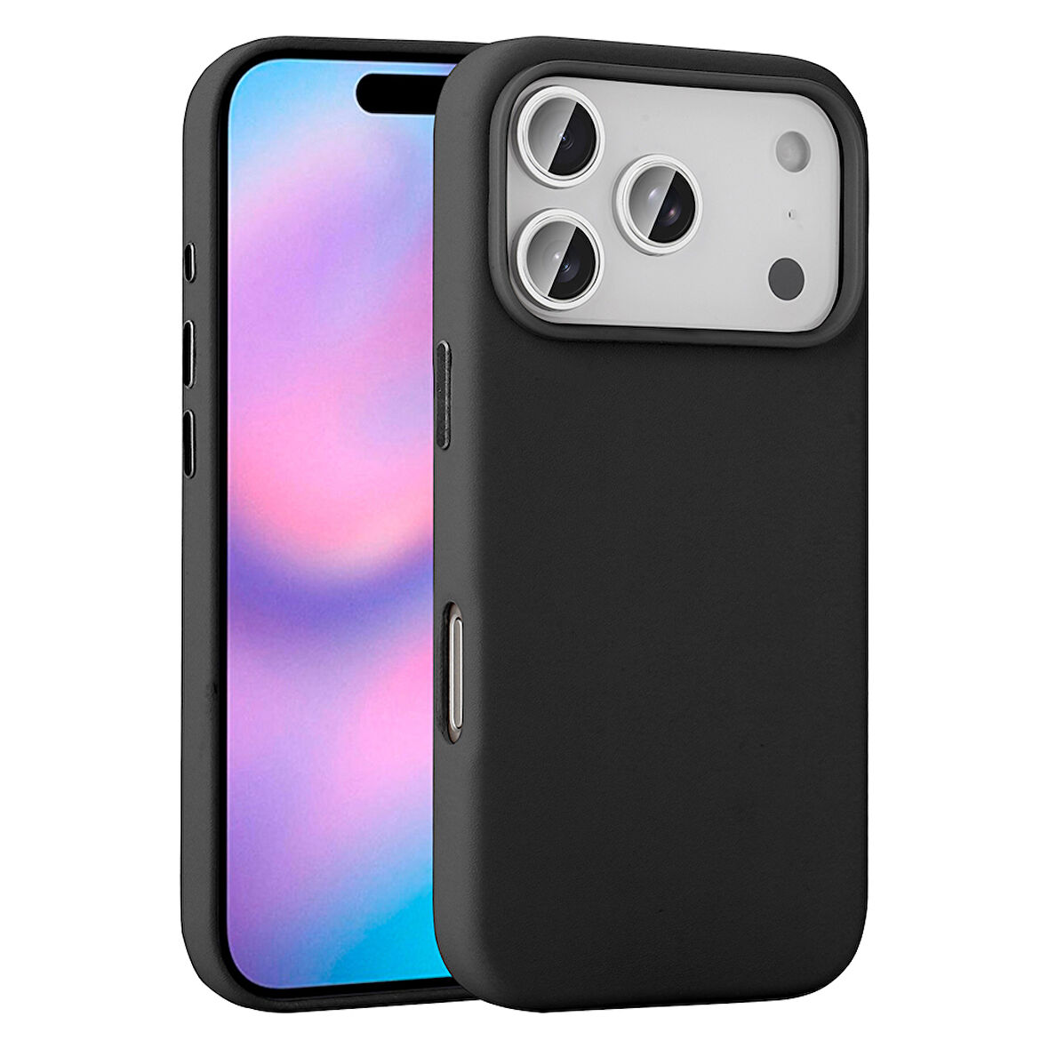 iPhone 17 Pro Max Kılıf Kablosuz Şarj Özellikli PU Deri Görünümlü Kupra Kapak