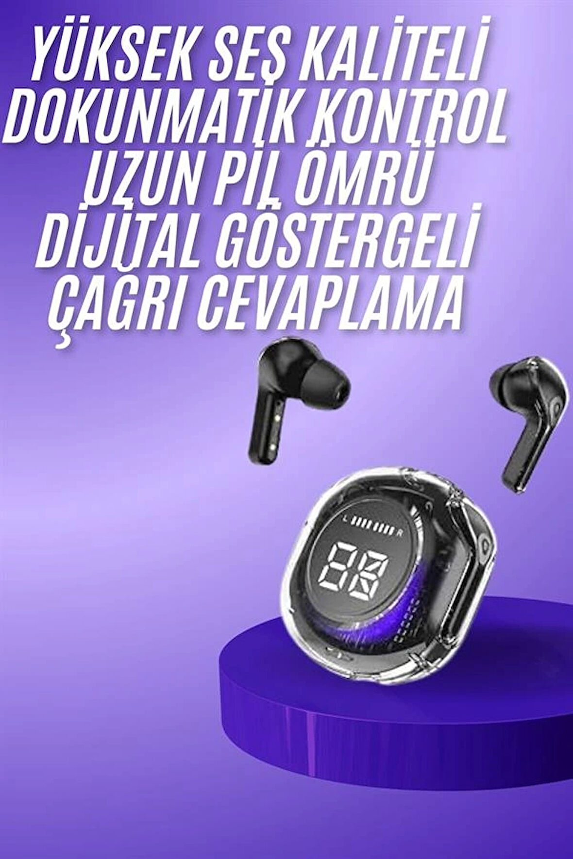 Yeni Nesil Bluetooth Kulaklık Dijital Göstergeli Gaming Dokunmatik 5.3 Kablosuz