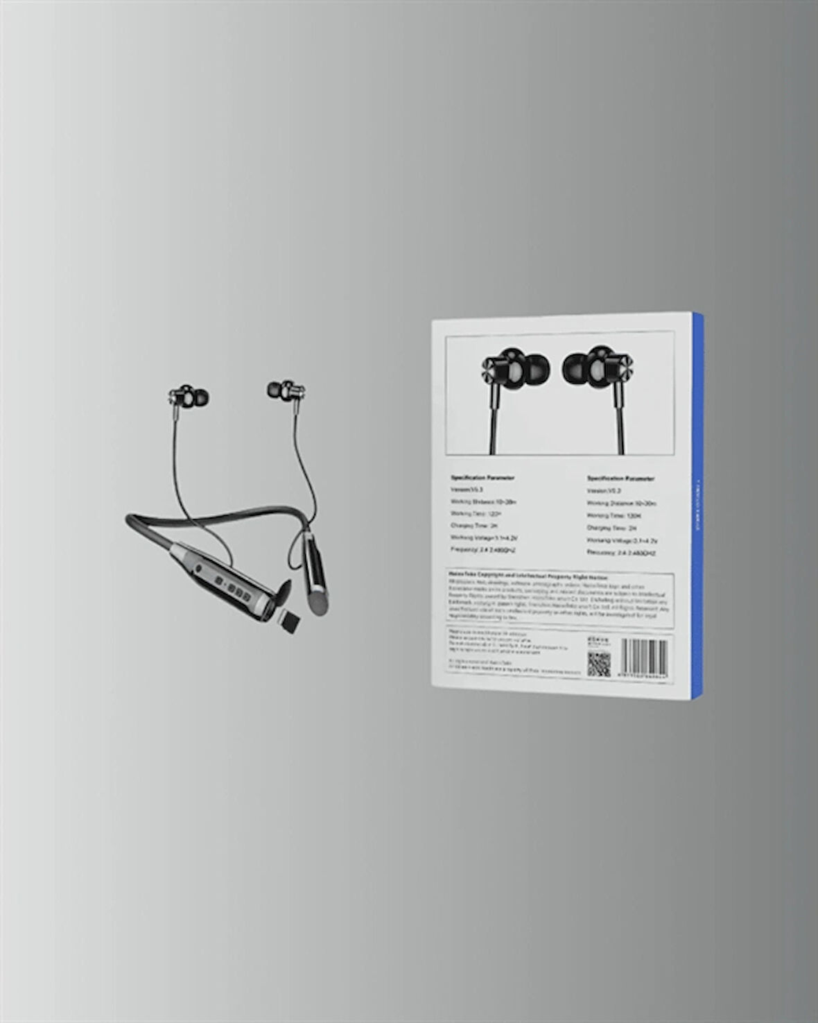 120 Saat Pil Ömrüyle Boyun Askılı Bluetooth Kulaklık – Spor ve Günlük Kullanım İçin