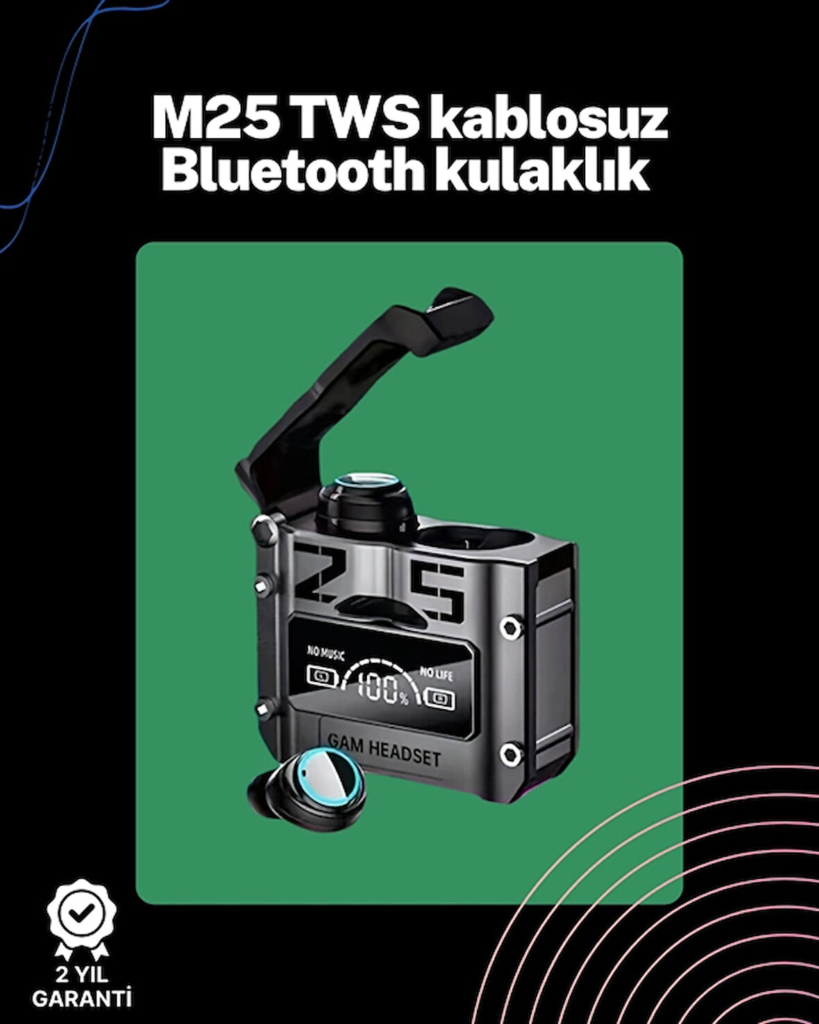 Kablosuz Kulak İçi Kulaklık | Gecikmesiz Oyun Modu | IOS ve Android Uyumlu