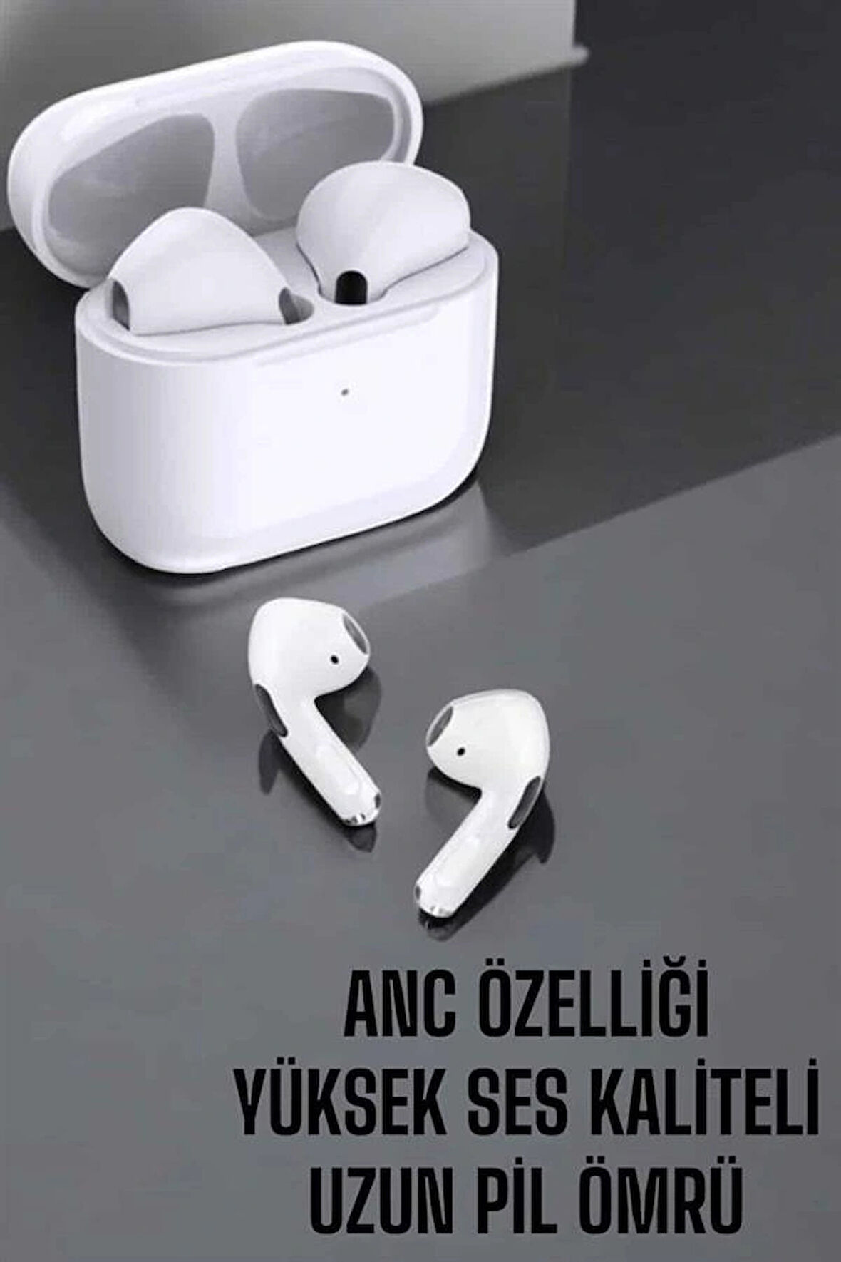 Beyaz Yeni Nesil Pro Bluetooth Kulaklık Yüksek Ses Kaliteli ANC Özelliği