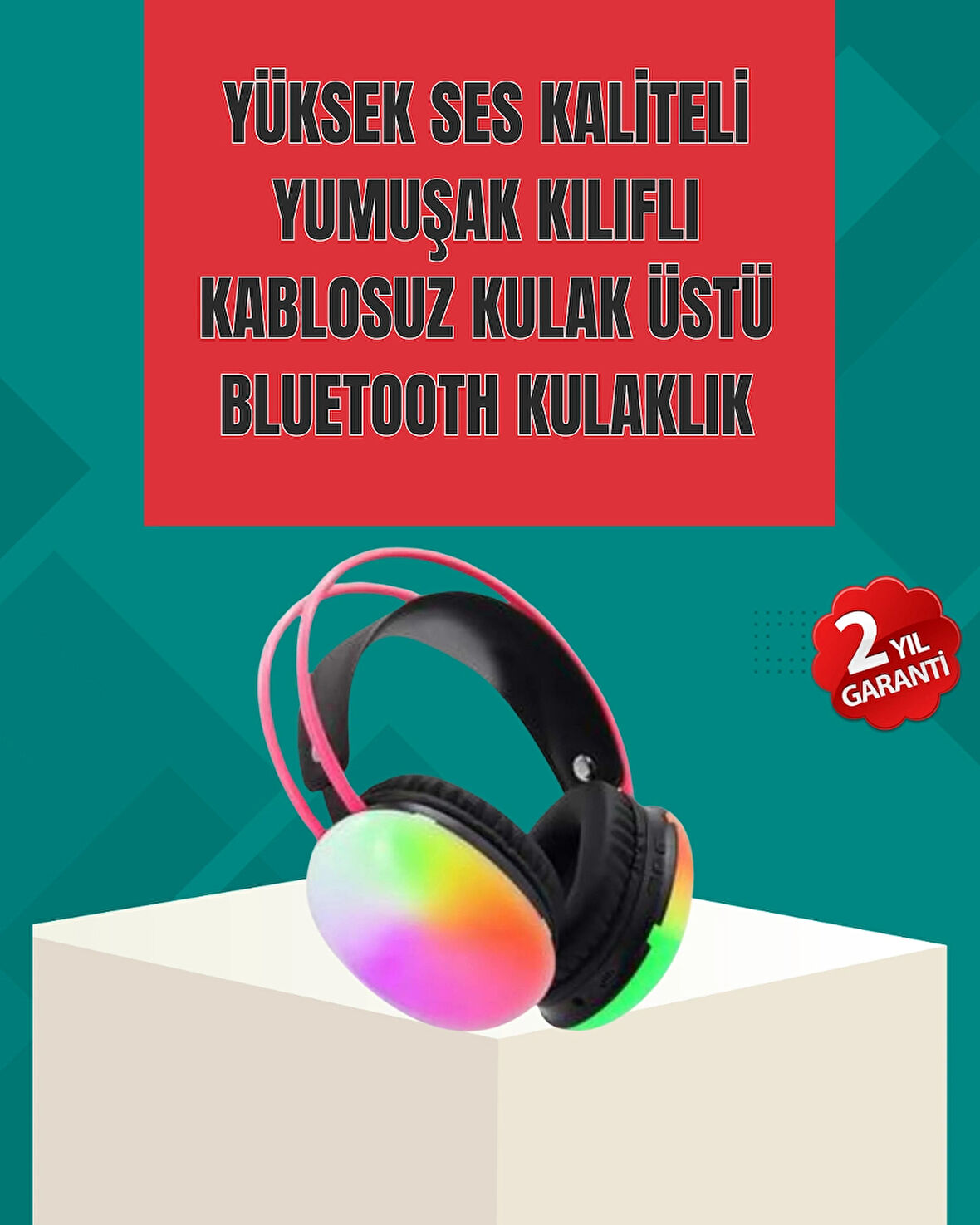 Type-C Şarjlı RGB Işıklı Bluetooth Oyuncu Kulaklığı