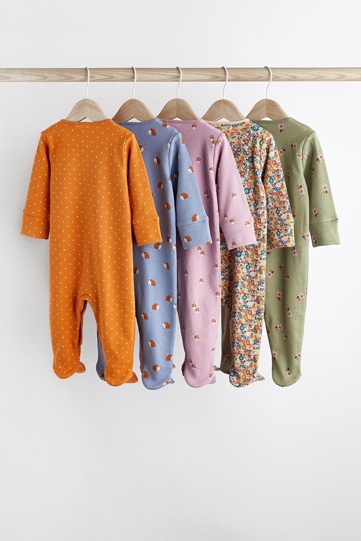 % 100 Pamuklu Orange Flovers 5’li Tulum Set