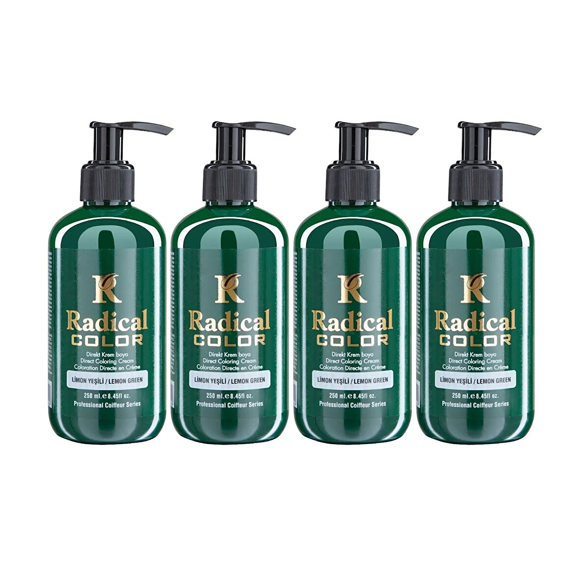 Radical Color NEW 25/Limegreen Amonyaksız Su Bazlı Saç Boyası 250 ML 4 Adet Limon Yeşili