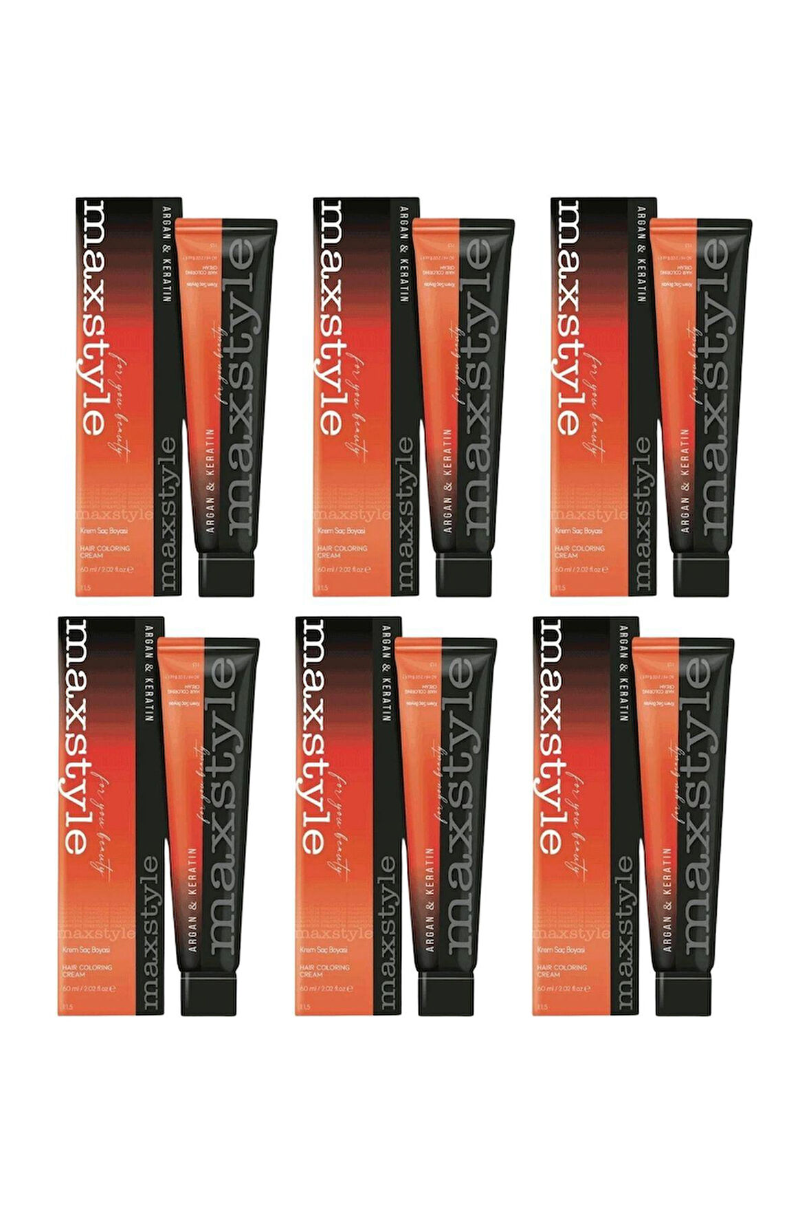 Maxstyle SPS244 Argan ve Keratin 2025/000 Naturel Açıcı 60 Ml 6 Adet Saç Boyası Oksidansız