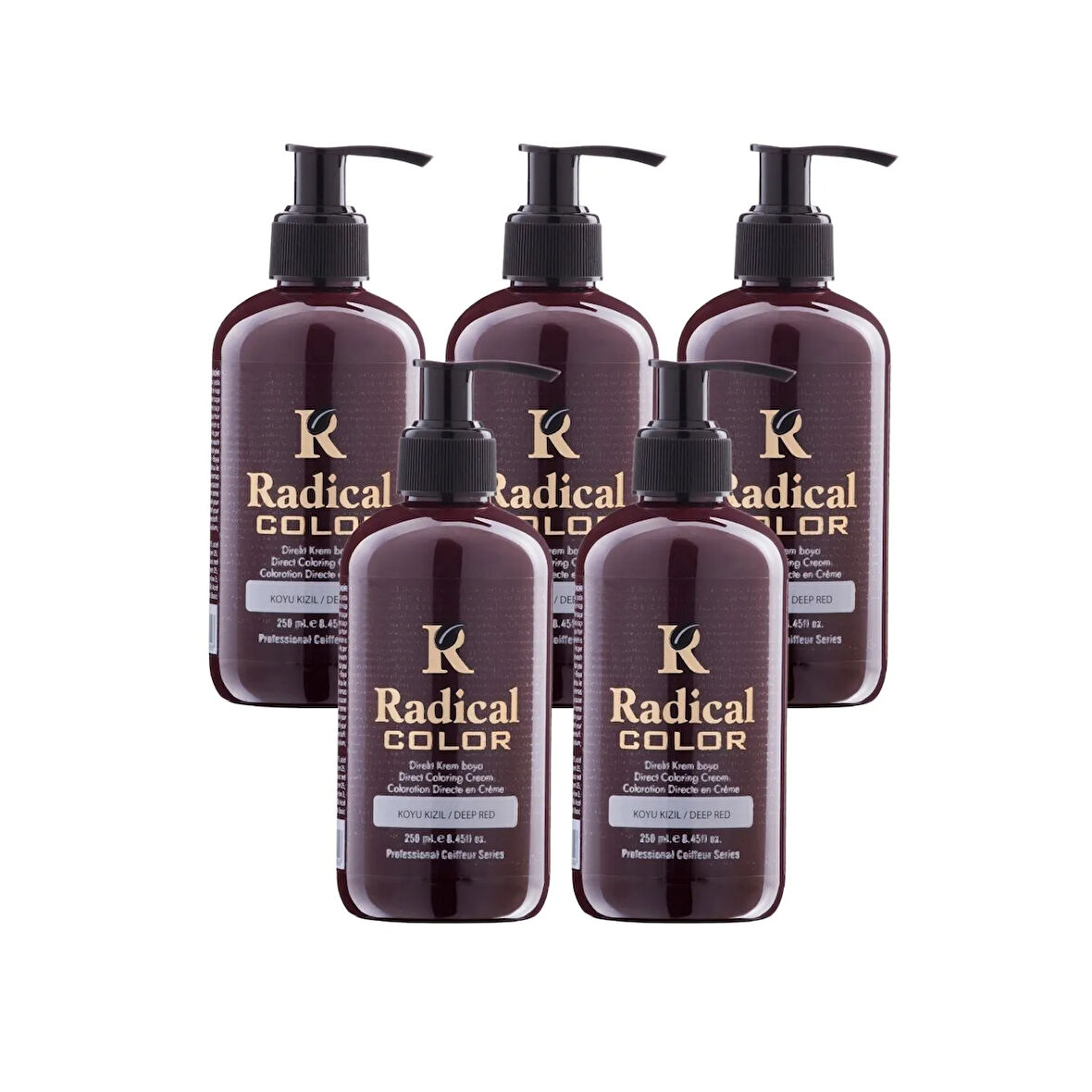 Radical Color NEW 25/Deepred Amonyaksız Su Bazlı Saç Boyası 250 ML 5 Adet Koyu Kızıl