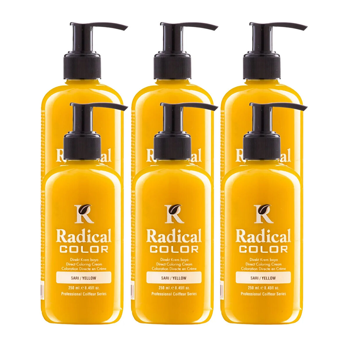 Radical Color NEW 25/Yellow Amonyaksız Su Bazlı Saç Boyası 250 ML 6 Adet Sarı