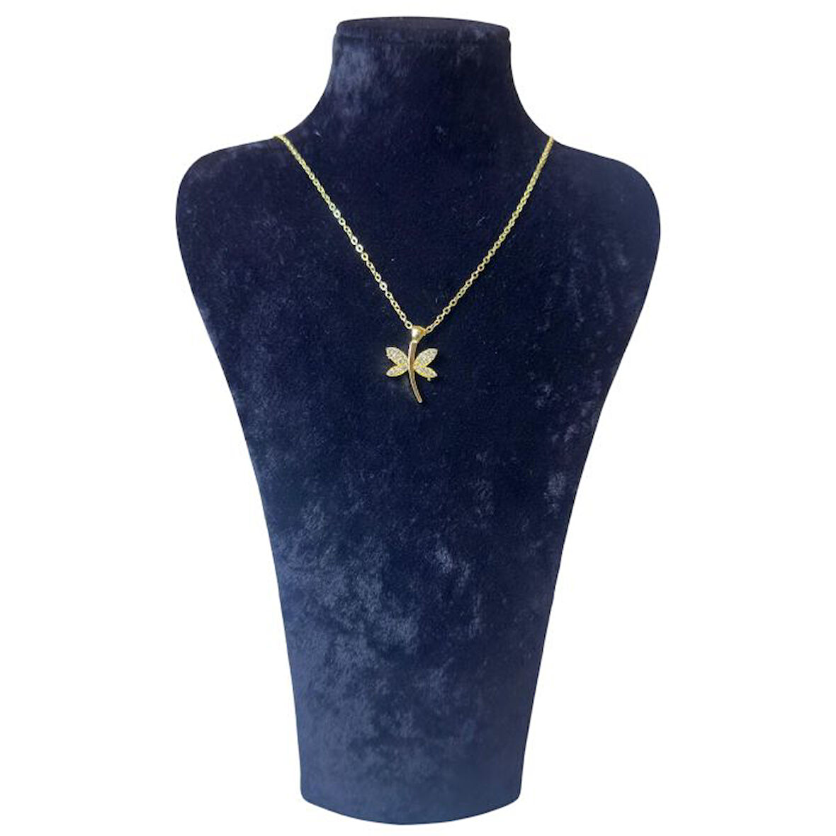 Uretti - Melik 9215 7257 Gold Renk Taş Detaylı Kelebek Model Kolye