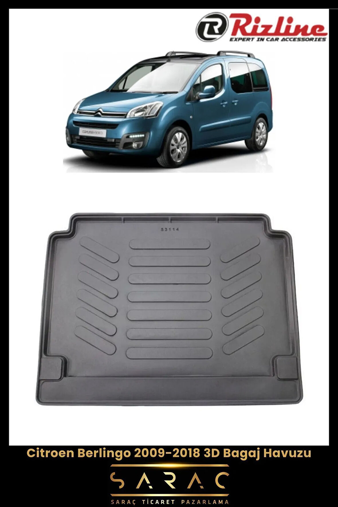 Rizline Citroen Berlingo 2014 Model 3D Bagaj Havuzu