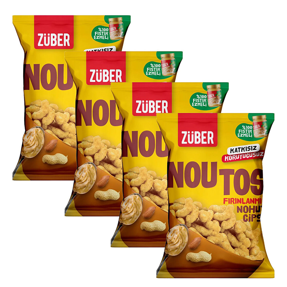 Züber Noutos Nohut Cipsi 55 gr Fıstık Ezmeli x 4 Adet