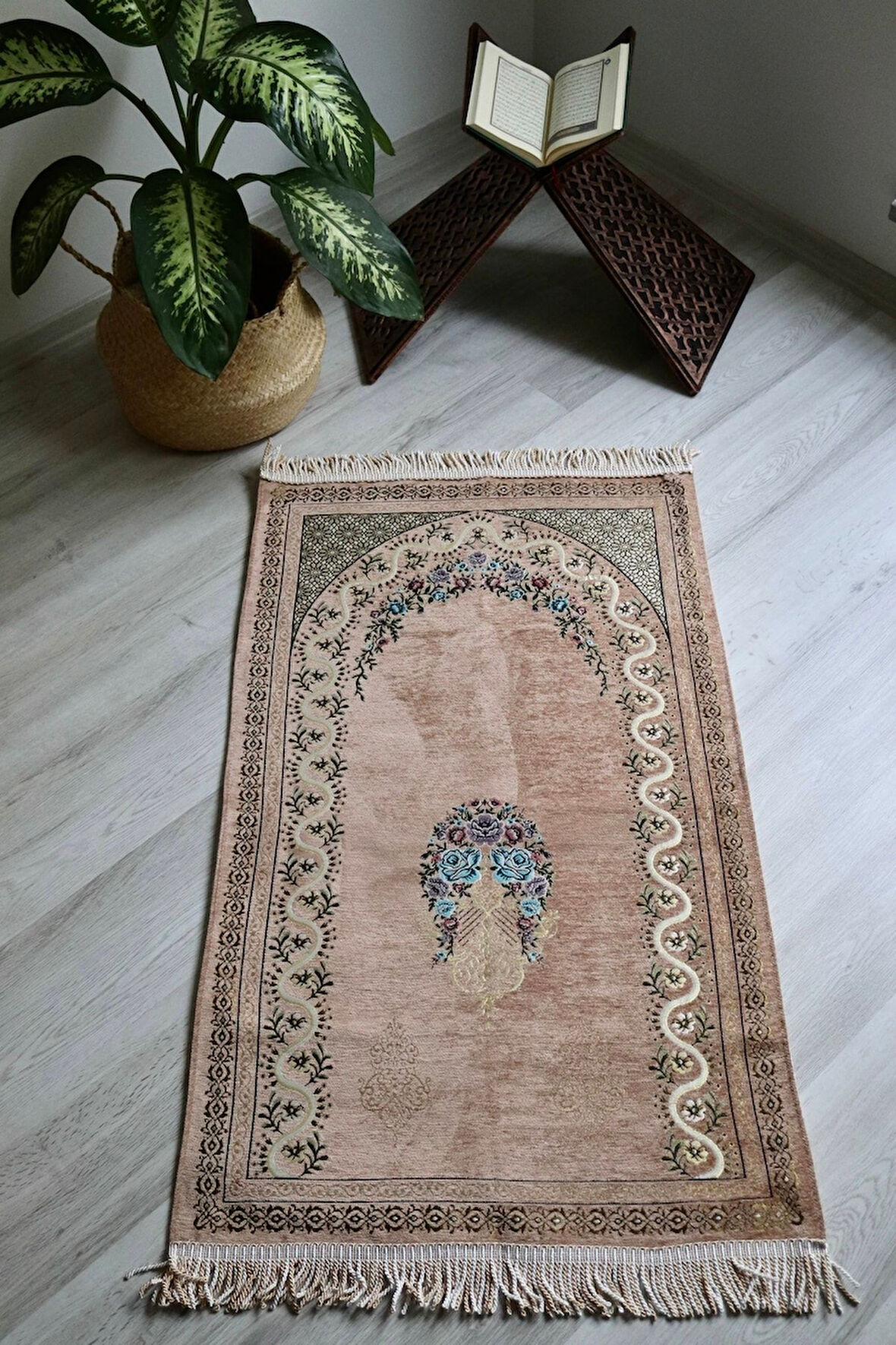 Çeyizlik Astarlı Lüks Seccade Hediyelik S1019 Siyah