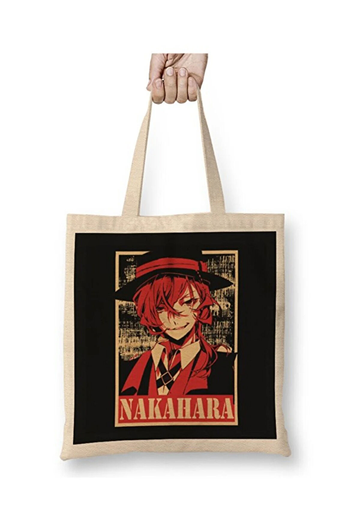 Bungou Stray Dogs Nakahara Chuuya Bez Çanta Uzun Saplı Alışveriş Çantası Plaj Çantası