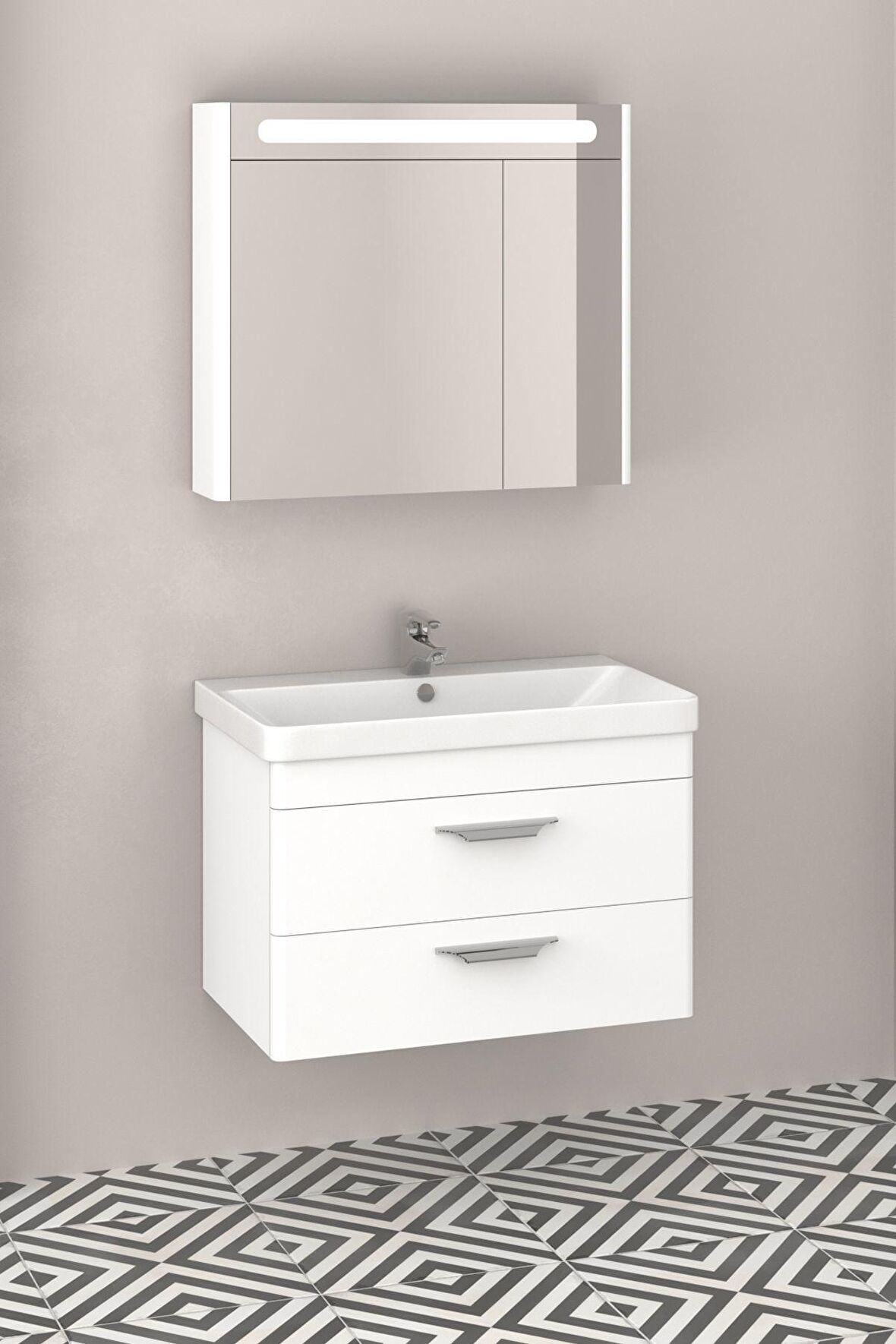 MARİA 80 CM BANYO DOLABI BEYAZ - BOY DOLAP HARİÇ 
