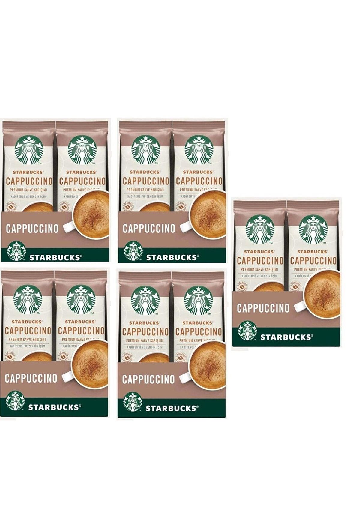 Starbucks Cappuccino Premium Kahve Karışımı 14 Gr 10 lu x 5 Kutu