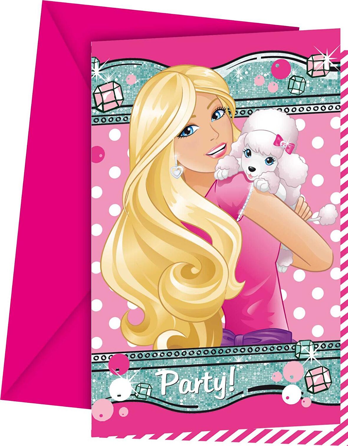 BARBİE DAVETİYE SET 6'LI