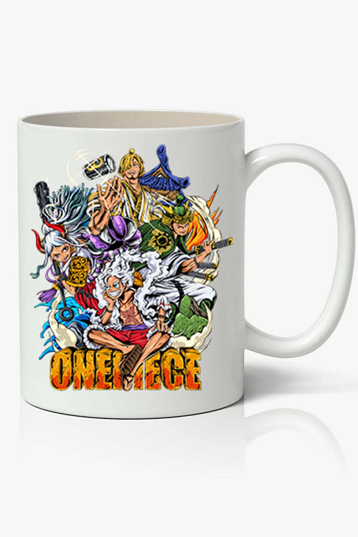 One Piece Karakterler Anime Temalı Beyaz Kupa Bardak Sevgiliye Arkadaşa Hediye