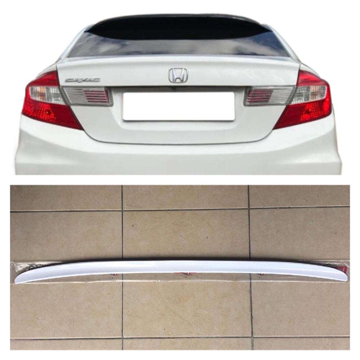 Honda Civic Fb7 12-16 Bagaj Üstü Spoiler Bagaj Çıtası Parlak Beyaz