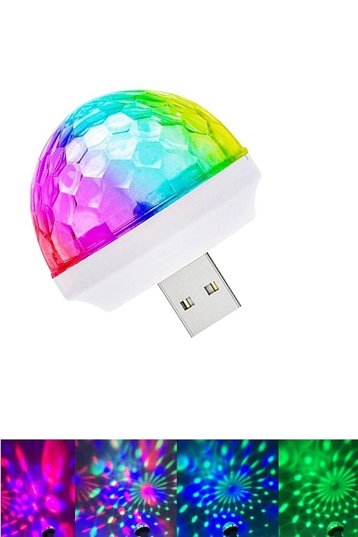 Araç Içi Sese Harekete  Duyarlı Mini Disko Topu Led Usb'li