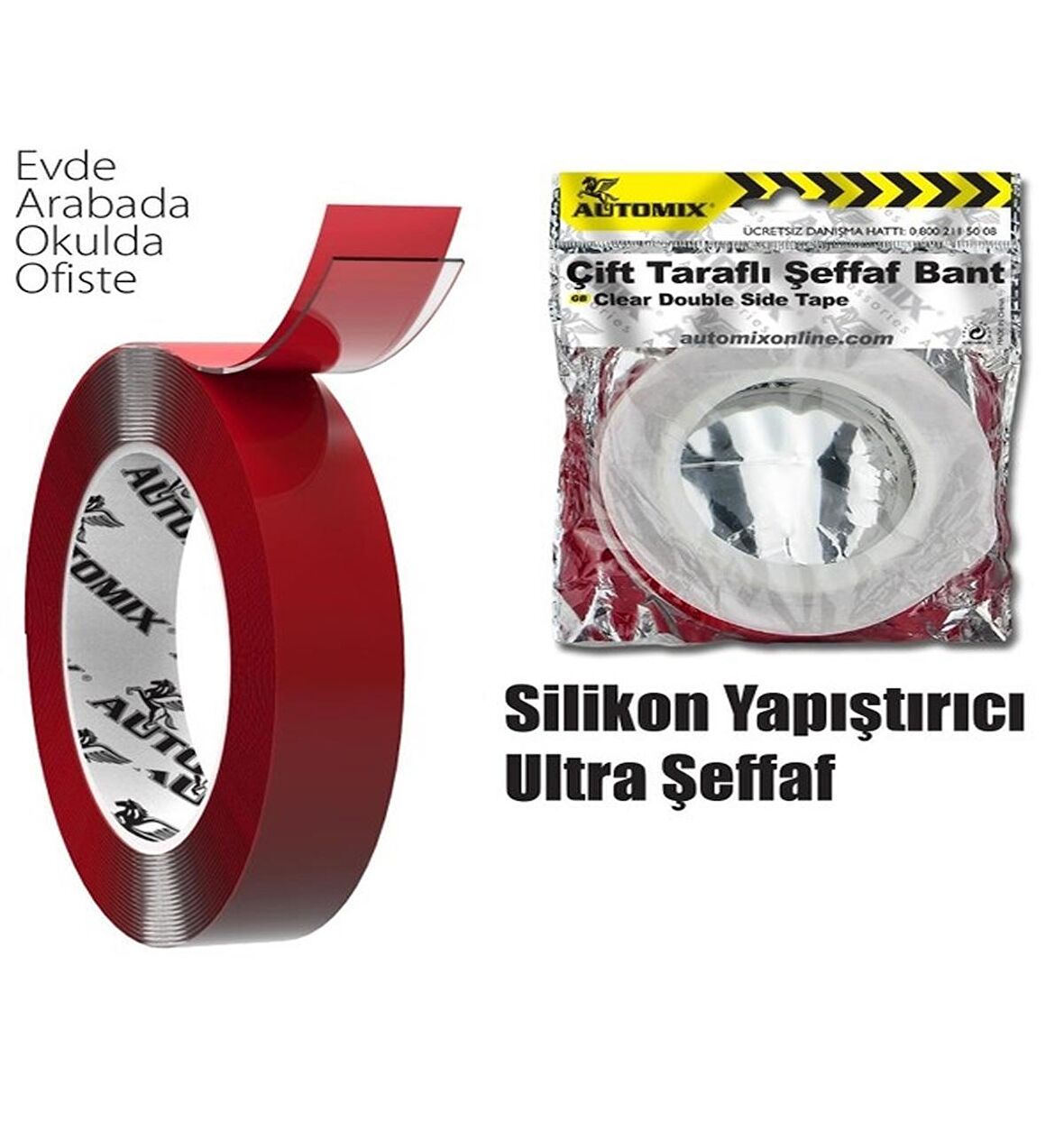 18mm*4m Çift Taraflı Silikon Bant