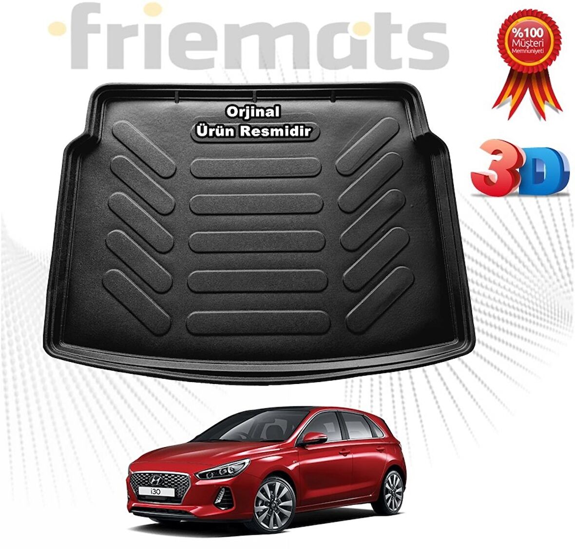 Hyundai İ30 3D Bagaj Havuz Paspası 2018 Sonrası Friemats