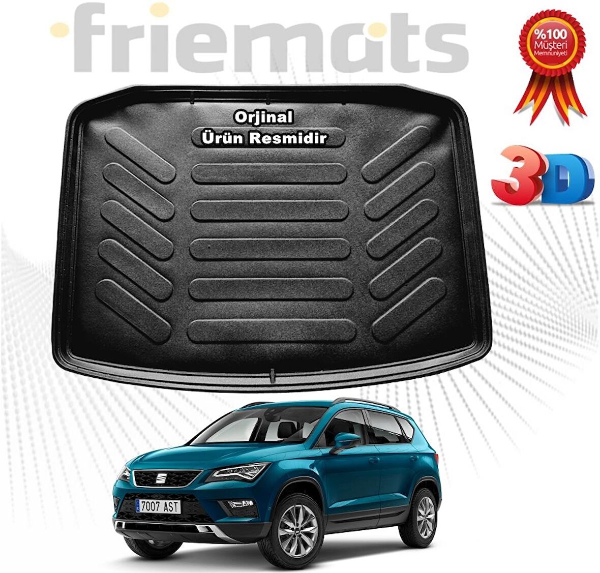 Seat Ateca 3D Bagaj Havuz Paspası 2016-2020 Arası Friemats