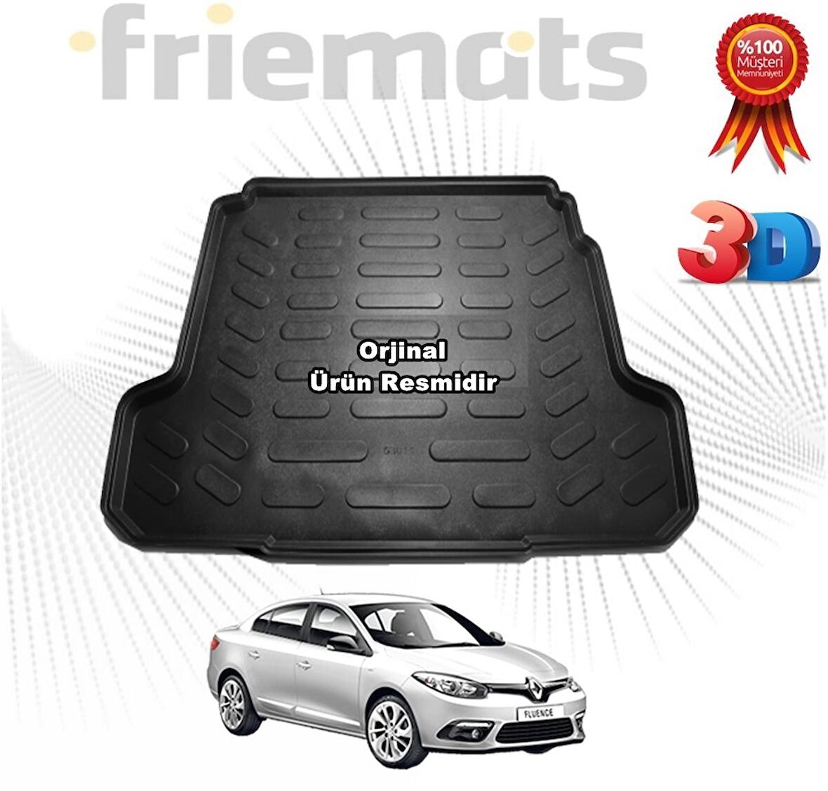 Renault Fluence 3D Bagaj Havuz Paspası 2009-2018 Arası Friemats