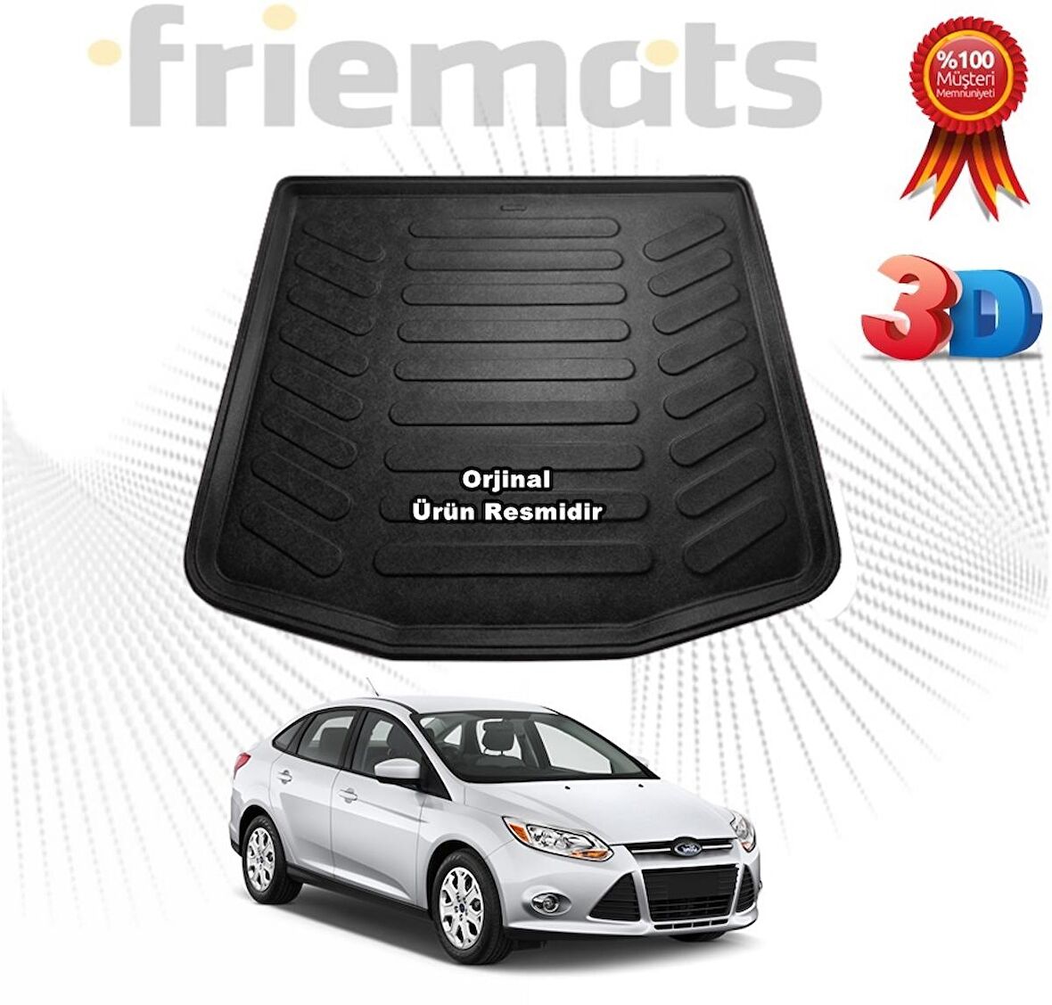 Ford Focus 3 Sedan 3D Bagaj Havuz Paspası 2011-2015 Arası Friemats