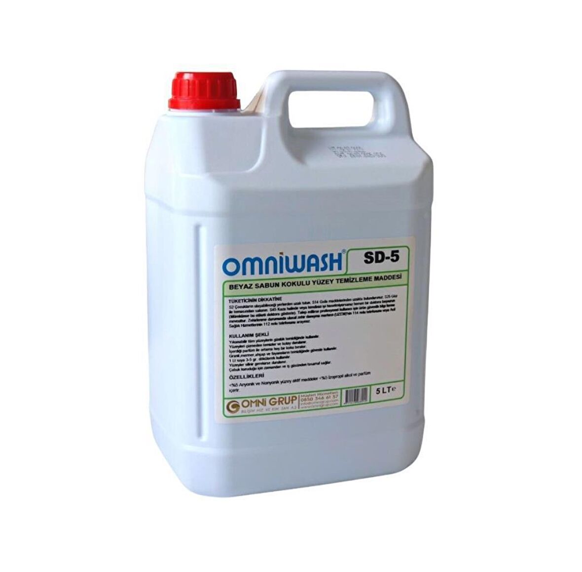 Omniwash SD-5 Beyaz Sabun Granit Sıvı Yüzey Temizleyici 5 lt 