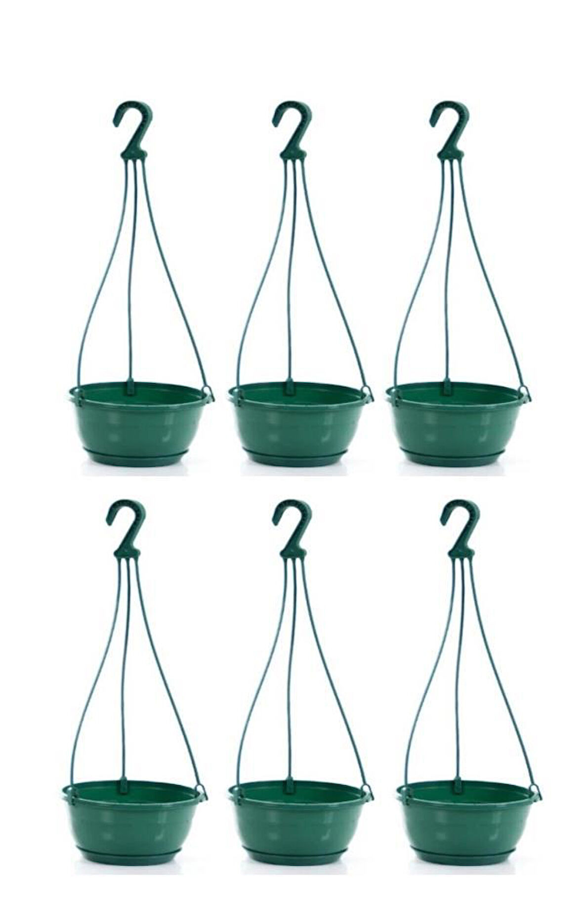 Omnipazar SO-SM03 Safir Makrome Askılı Balkon Saksı 6 lt Yeşil 6 Adet