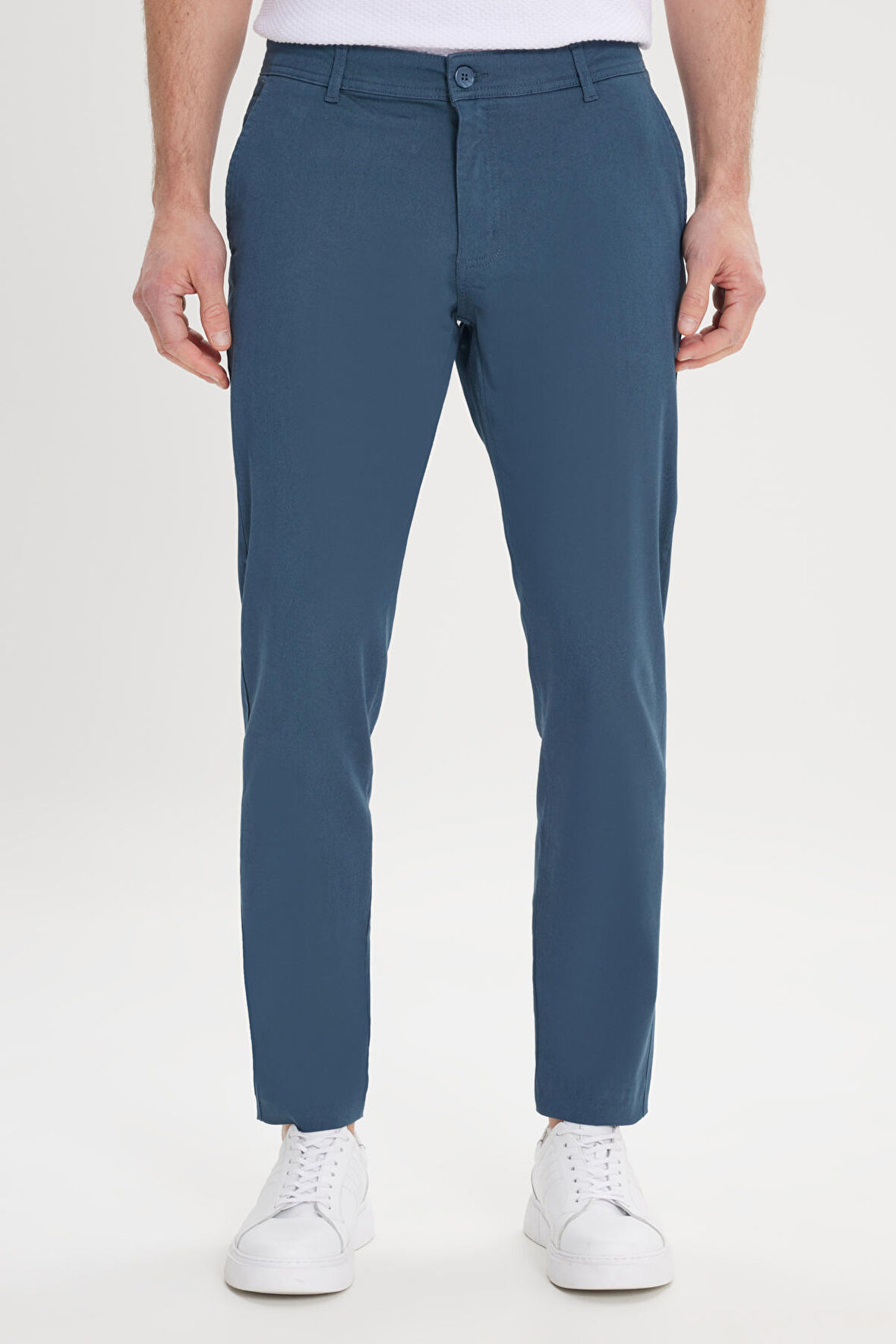 Slim Fit Dar Kesim Yan Cep Pamuklu Esnek Chino Pantolon