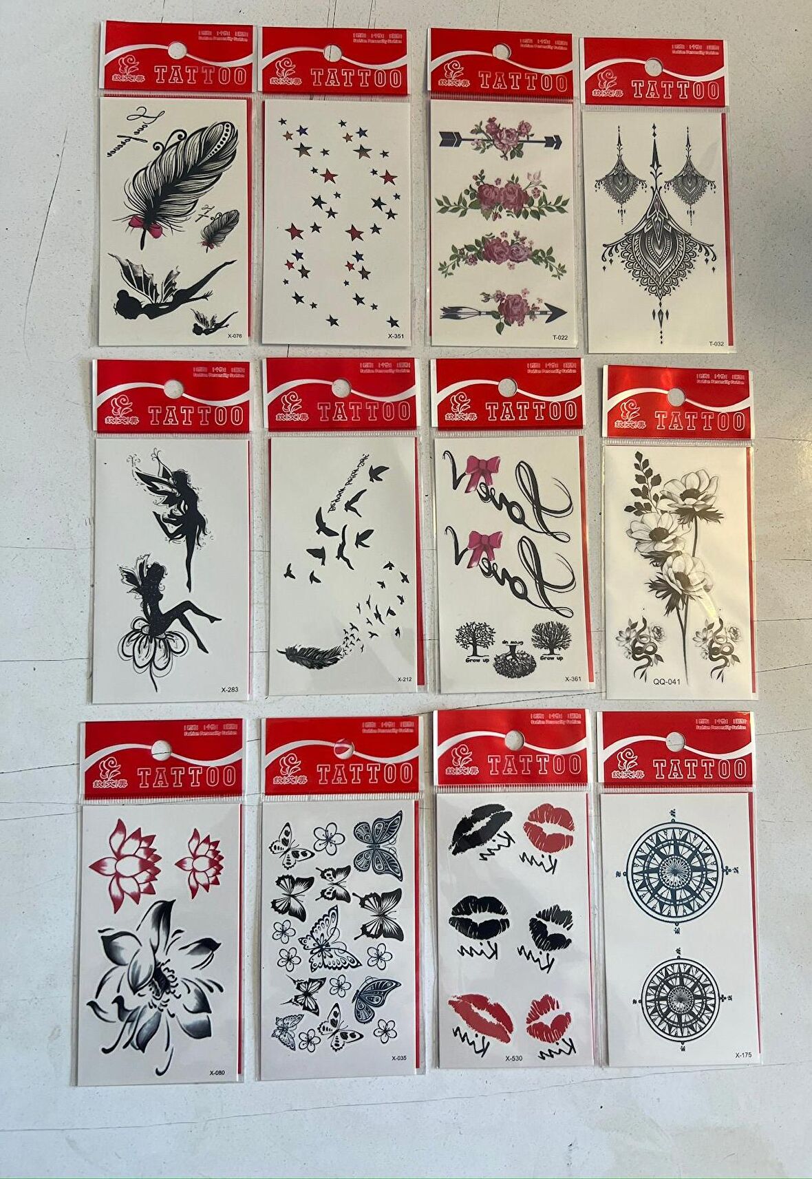 Minimal Geçici Dövme 12 Adet Birden Yapıştırma Dövme Model9
