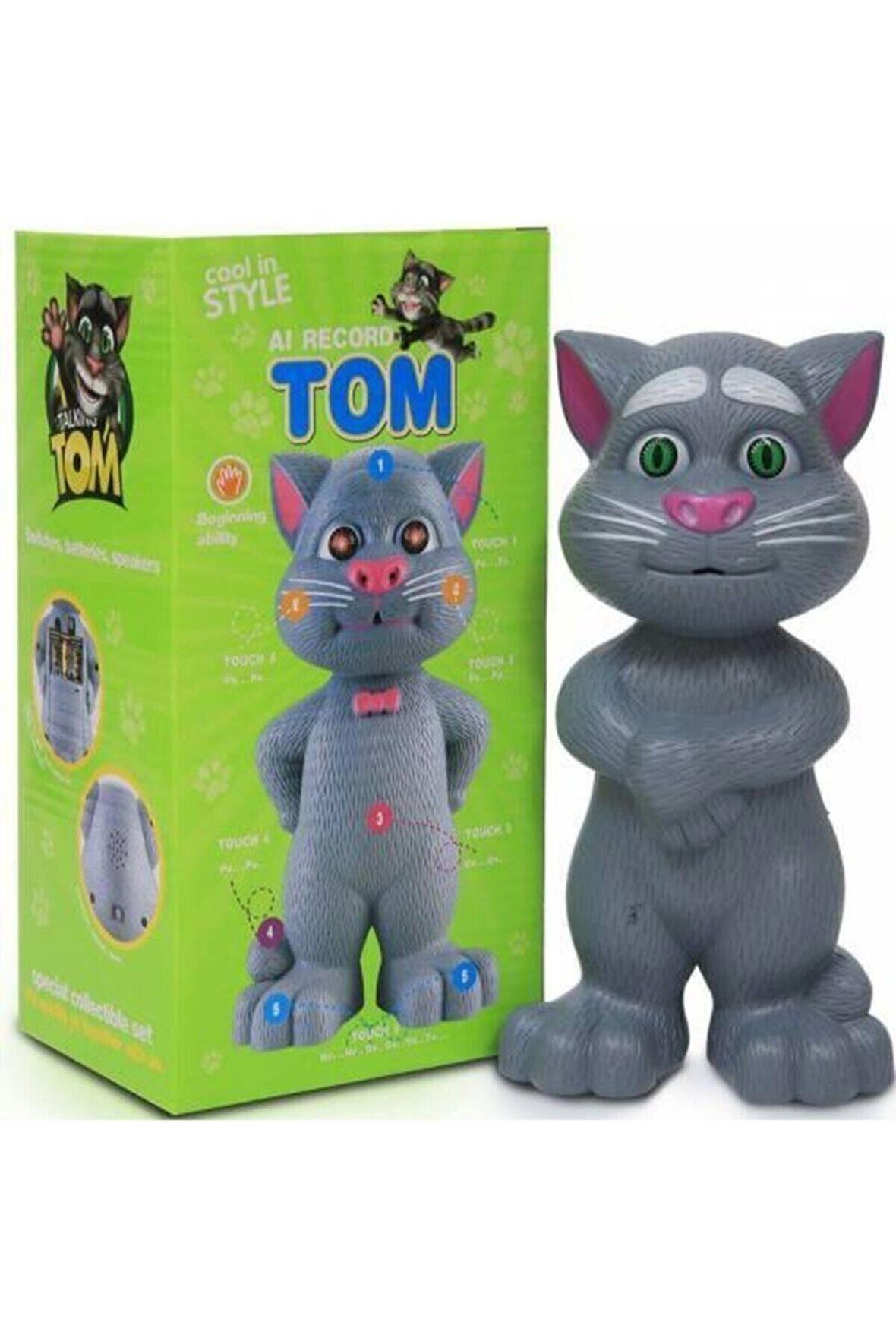 Kararlı Konuşan Kedi Tom Ses Kaydeden Müzikli 23 Cm