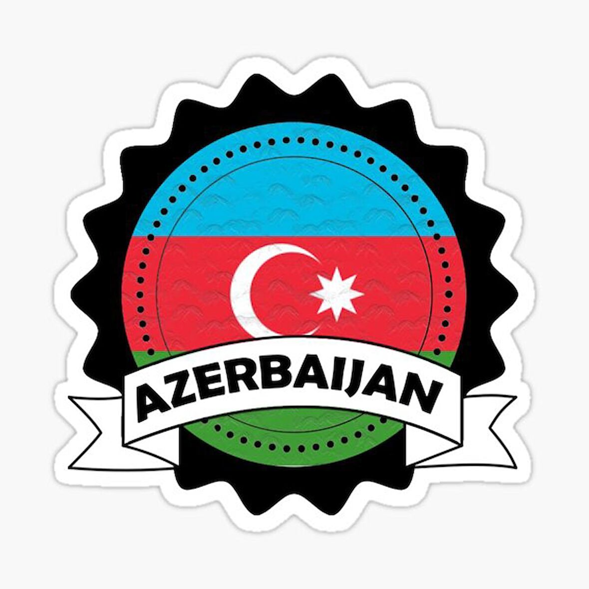 Azerbaycan Azerbaijan 17 Cm Araba Sticker Etiket MD1