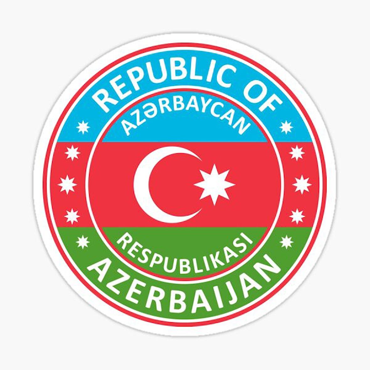 Azerbaycan Azerbaijan 17 Cm Araba Sticker Etiket MD10