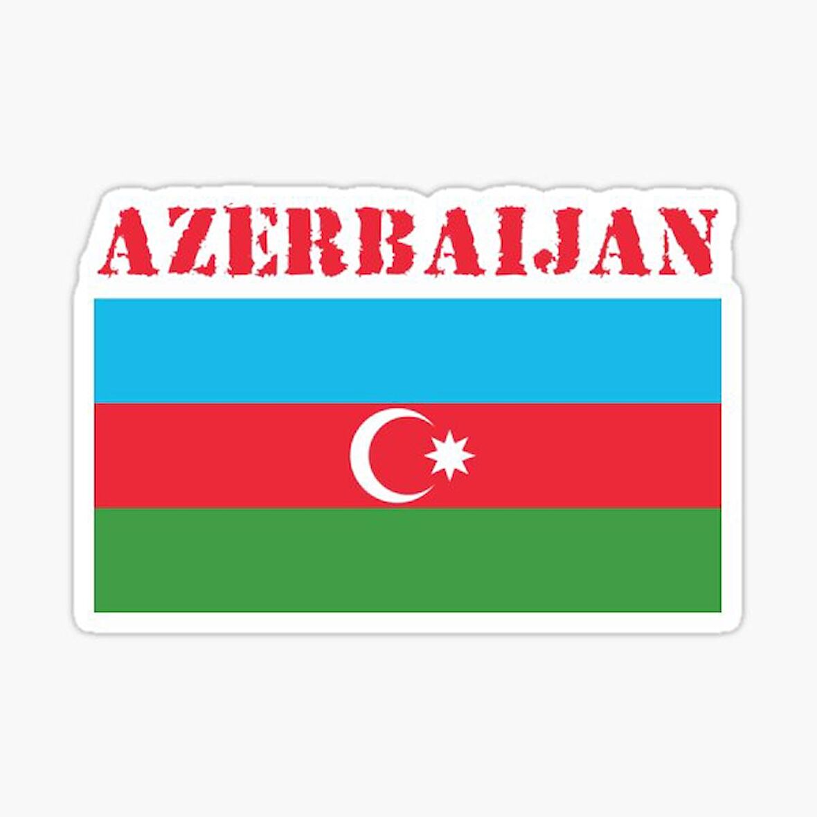 Azerbaycan Azerbaijan 17 Cm Araba Sticker Etiket MD12