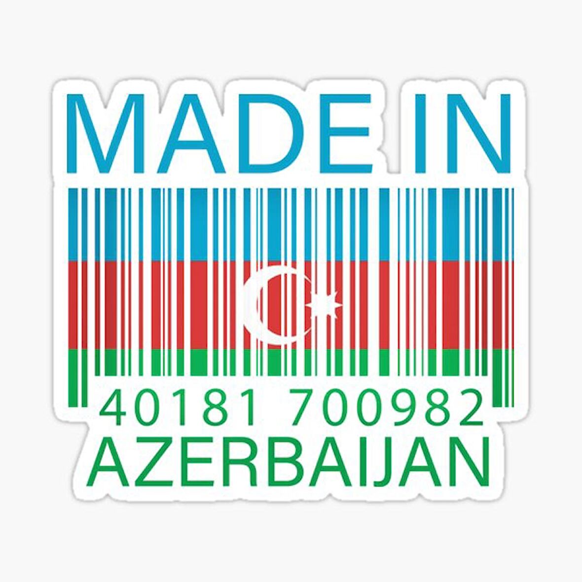 Azerbaycan Azerbaijan 17 Cm Araba Sticker Etiket MD15
