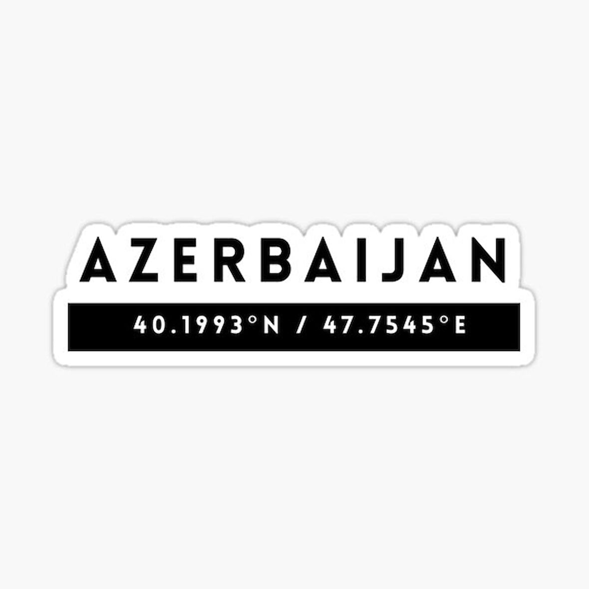 Azerbaycan Azerbaijan 17 Cm Araba Sticker Etiket MD19