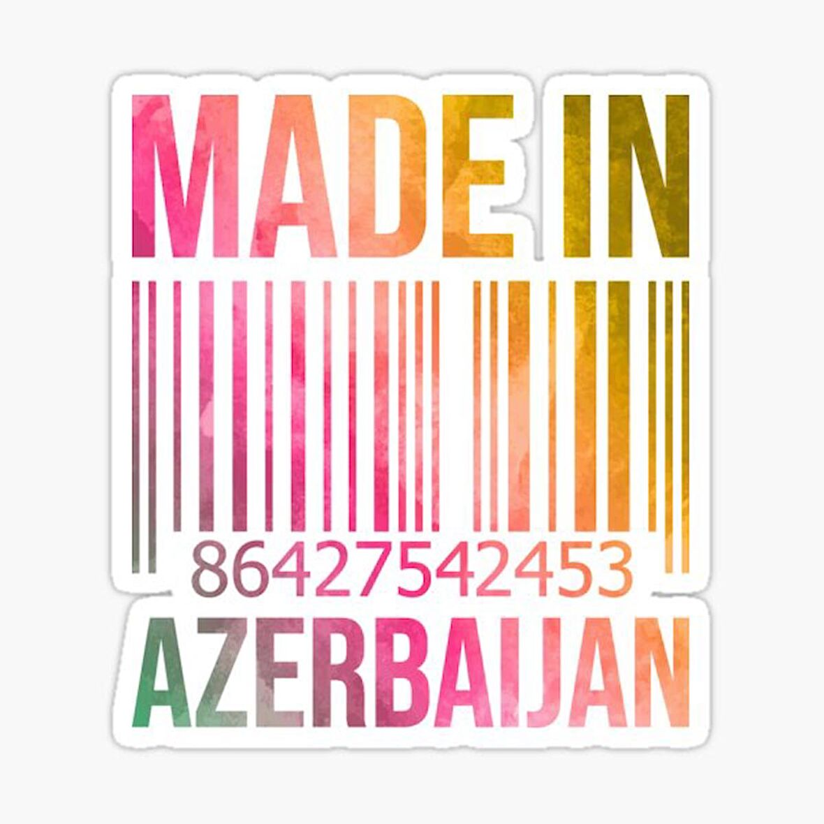 Azerbaycan Azerbaijan 17 Cm Araba Sticker Etiket MD20